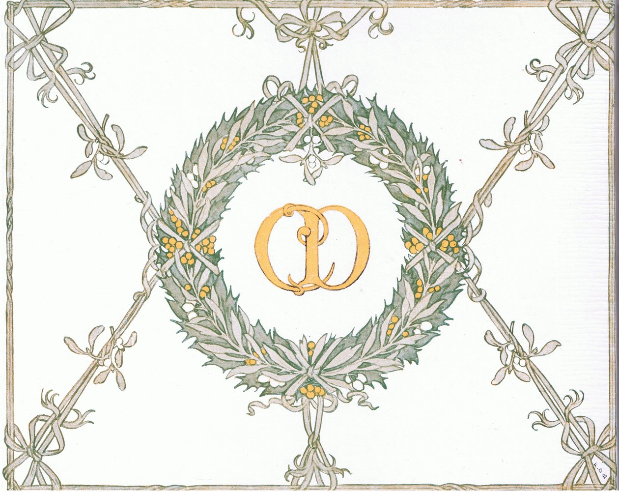 Kannen sisäpuolen kuvio, The Magic Fishbone pub.by Warne  Co, n.1940 (värilitografia). tekijältä Francis Donkin Bedford