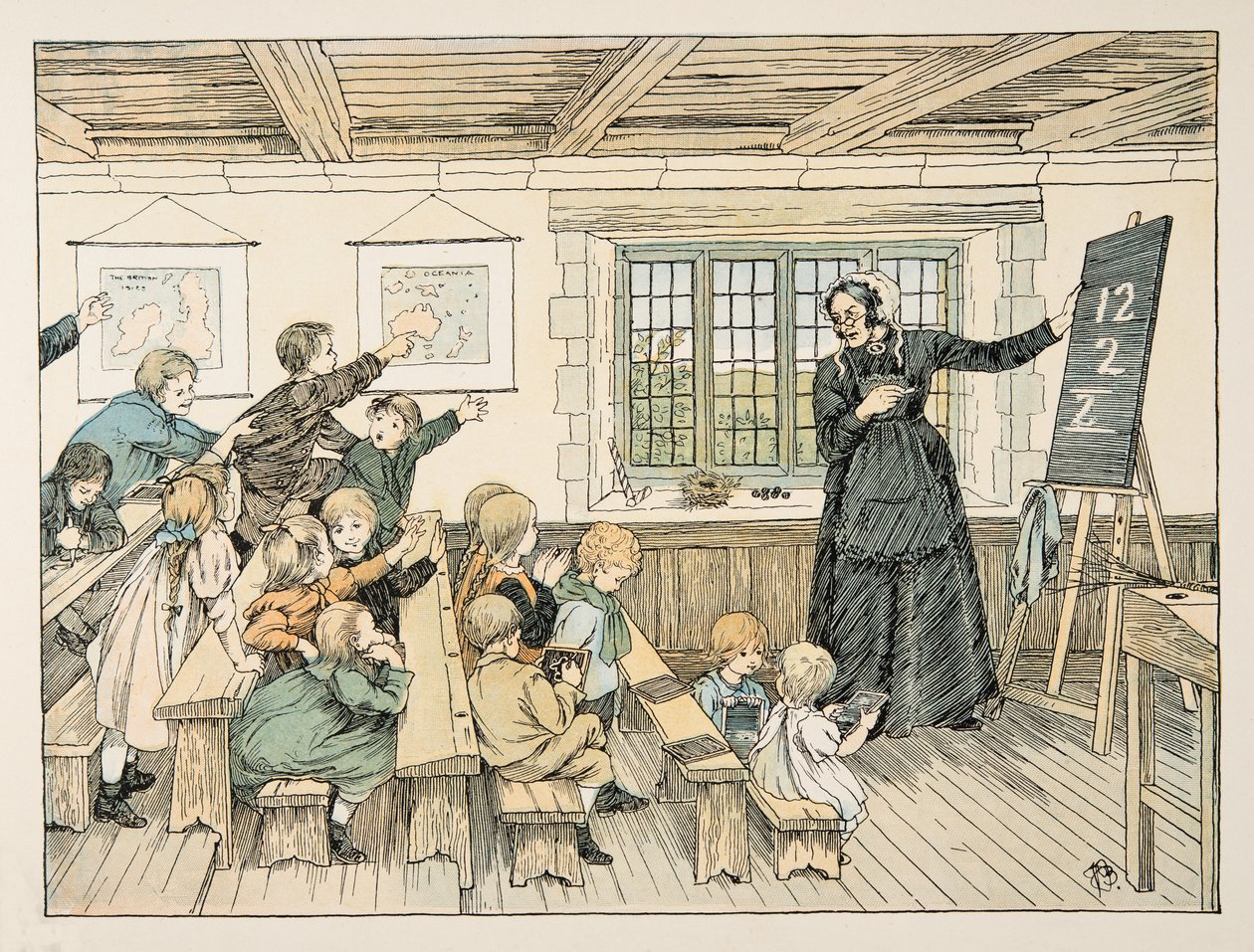 Dame, kirjasta Four and Twenty Toilers, pub. 1900 (värilitra) tekijältä Francis Donkin Bedford