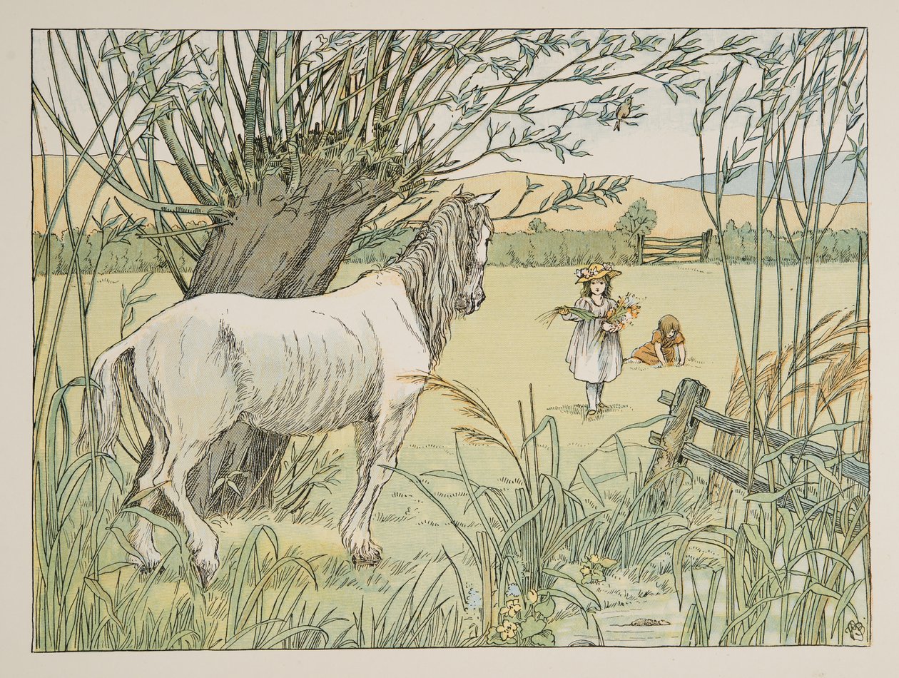 Vanha linja-autohevonen, kirjasta Four and Twenty Toilers, pub. 1900 (värilitra) tekijältä Francis Donkin Bedford