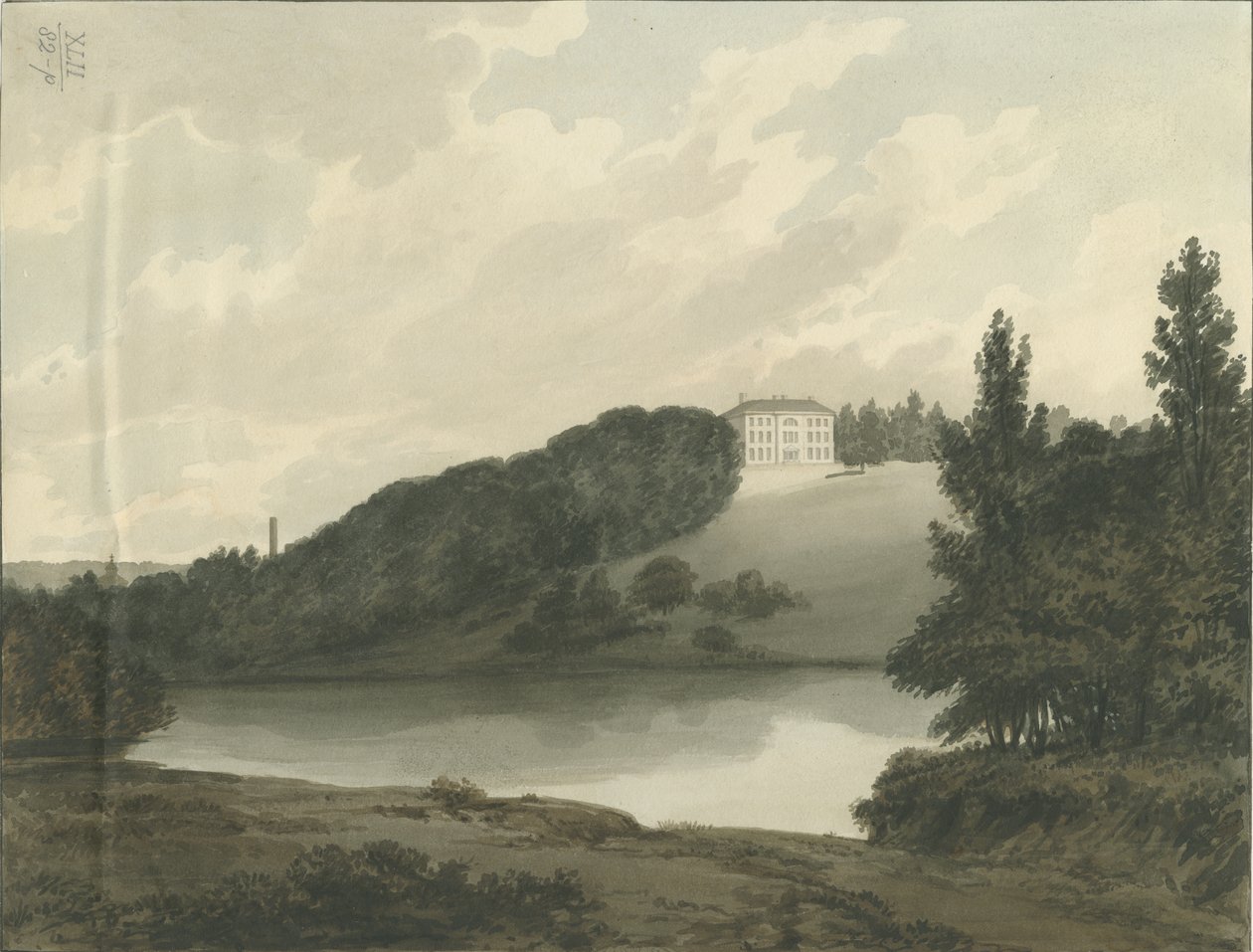 Soho - [Matthew Boultonin] House: akvarellimaalaus, nd [c 1798] tekijältä Francis Eginton