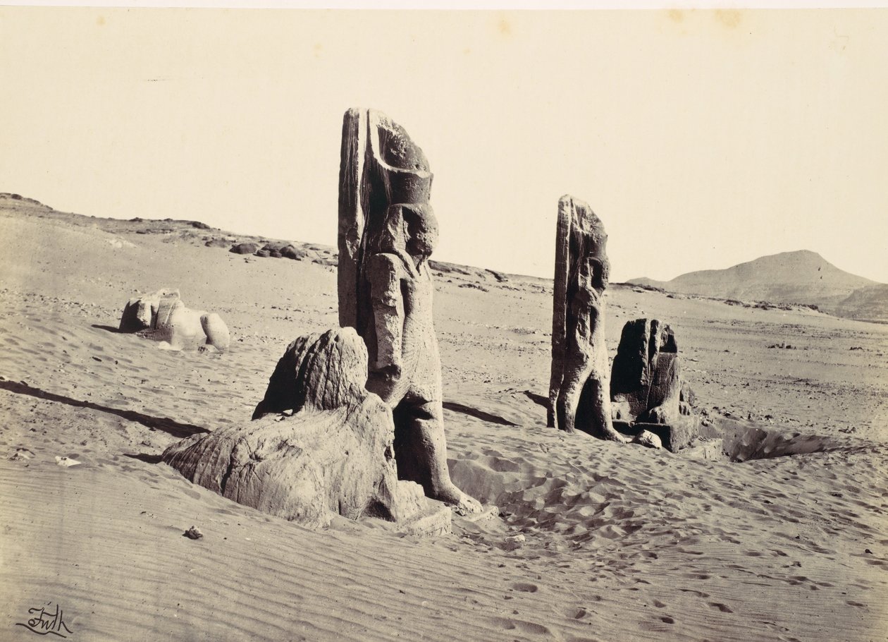 Kolossit ja sfinksit Wady Sabouassa, 1857. tekijältä Francis Frith