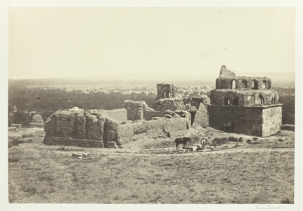 Kaukainen näkymä Damaskuksesta, 1857. tekijältä Francis Frith