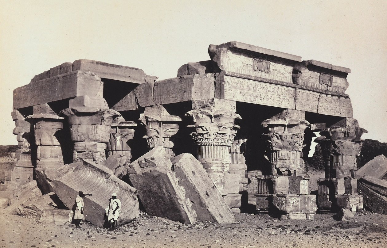 "Egypti ja Palestiina": Sobekin ja Haroerisin temppelin rauniot Kom Ombon, Ylä-Egyptin tekijältä Francis Frith