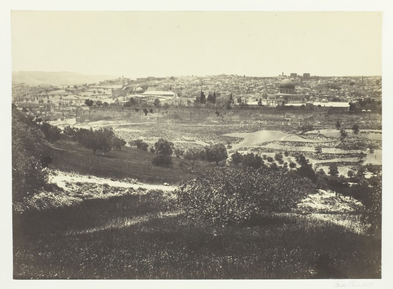 Jerusalem, Öljymäeltä, nro 1, 1857. tekijältä Francis Frith