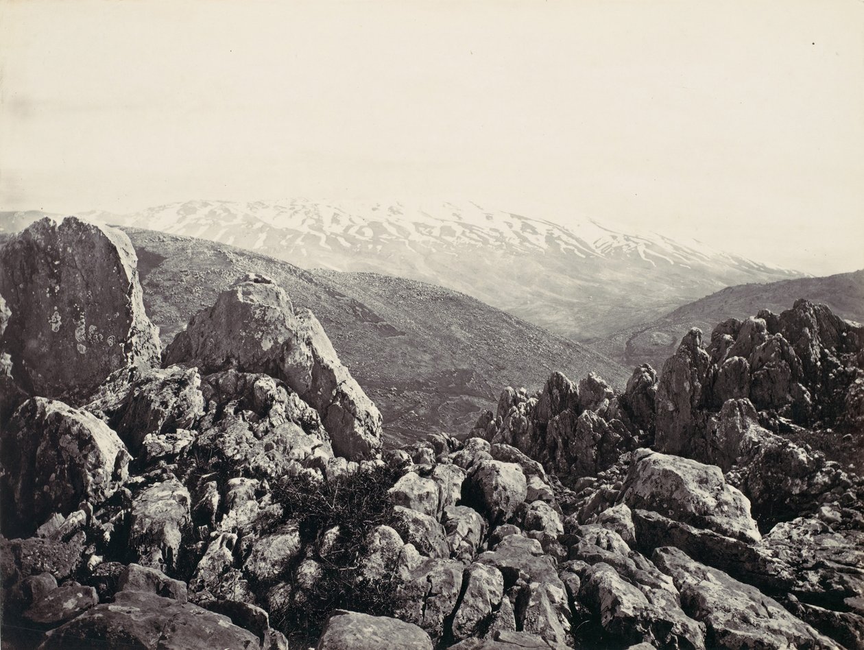 Mount Hermon, Kirkastumisen vuori, n. 1857. tekijältä Francis Frith