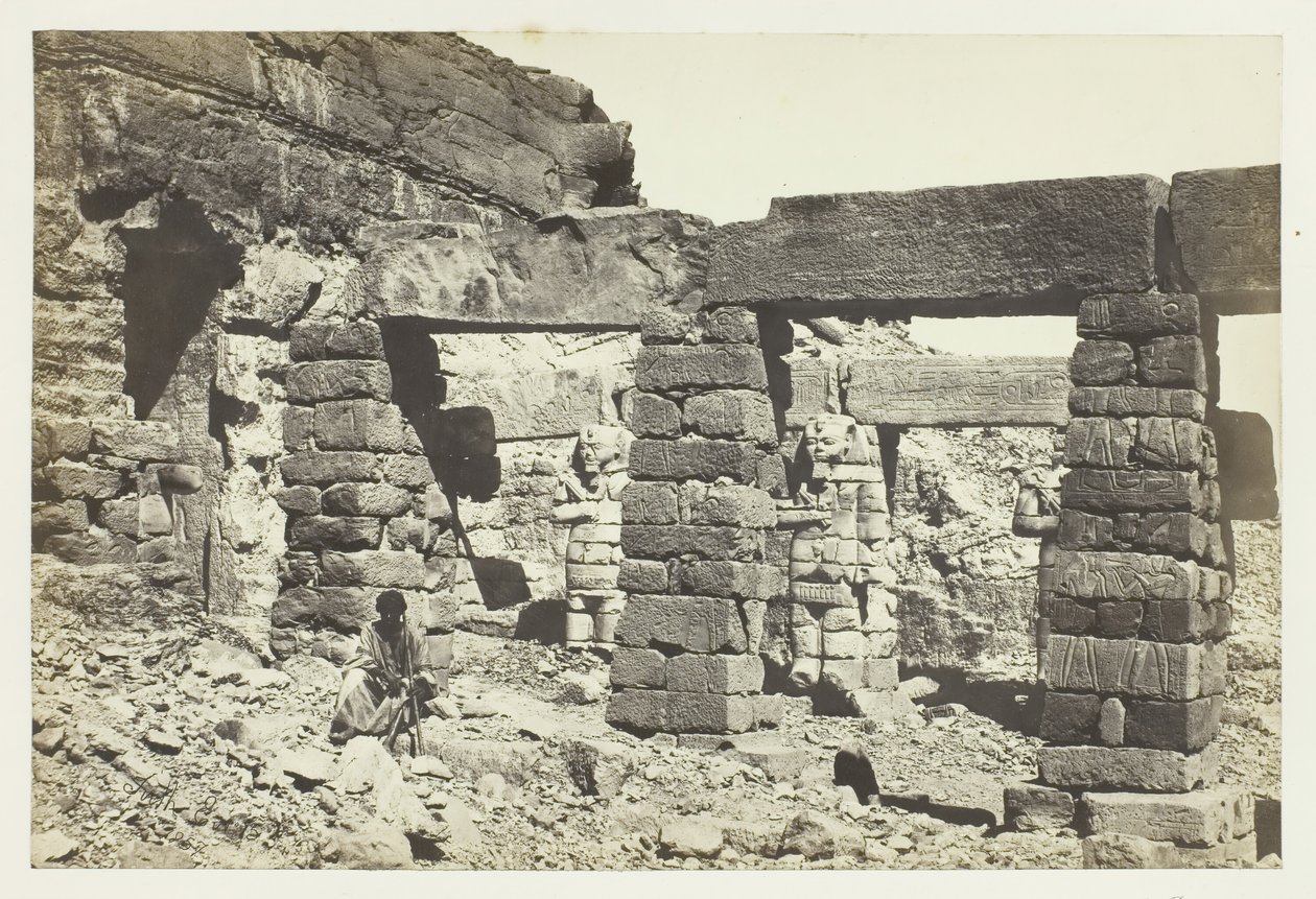 Cerf Hossaynin temppelin portico, Nubia, 1857. tekijältä Francis Frith