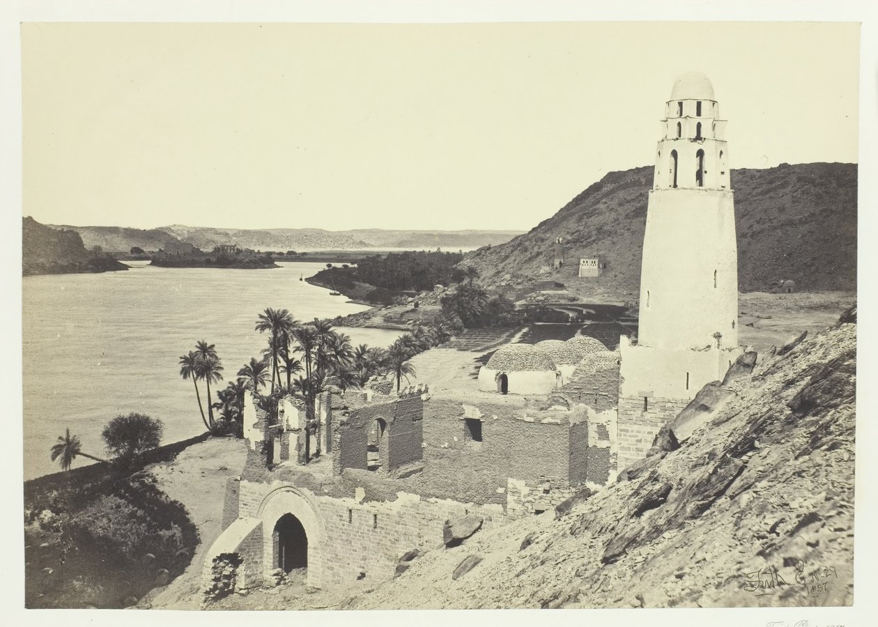 Raunioitu moskeija lähellä Philæä, 1857. tekijältä Francis Frith