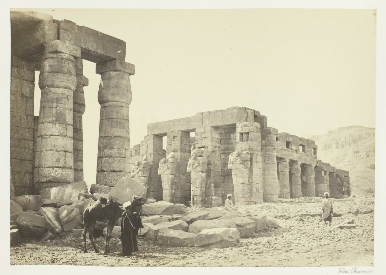 Memnonium, Thebes, tasangolta, 1857. tekijältä Francis Frith