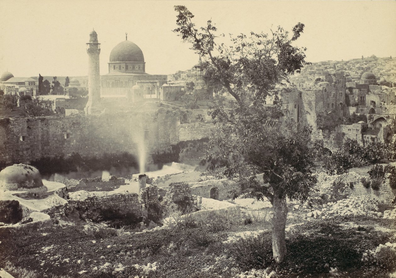 Omarin moskeija, Jerusalem, 1857. tekijältä Francis Frith