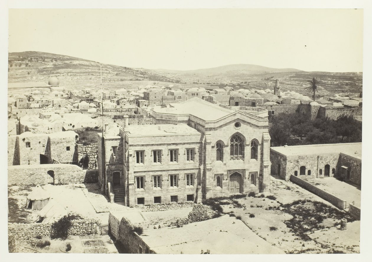 Uusi englantilainen kirkko Hippicuksen tornista Jerusalemista, 1857. tekijältä Francis Frith