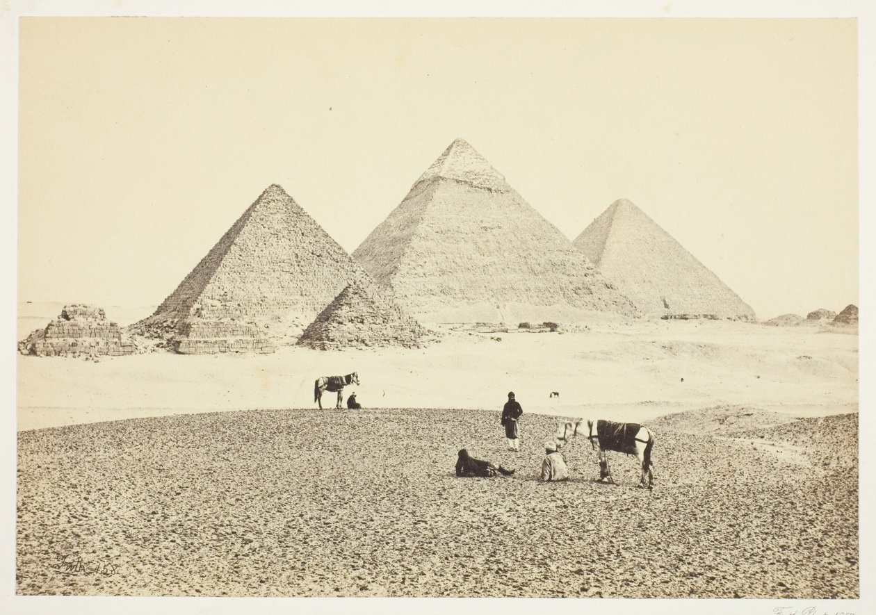 El Geezehin pyramidit lounaasta tekijältä Francis Frith