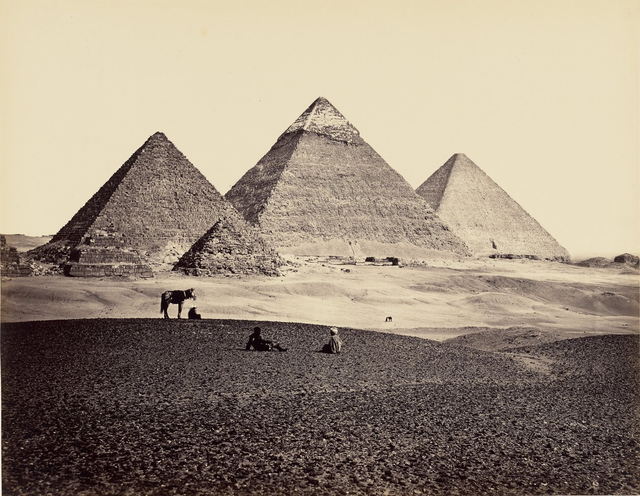 Gizan pyramidit lounaasta nähtyinä tekijältä Francis Frith