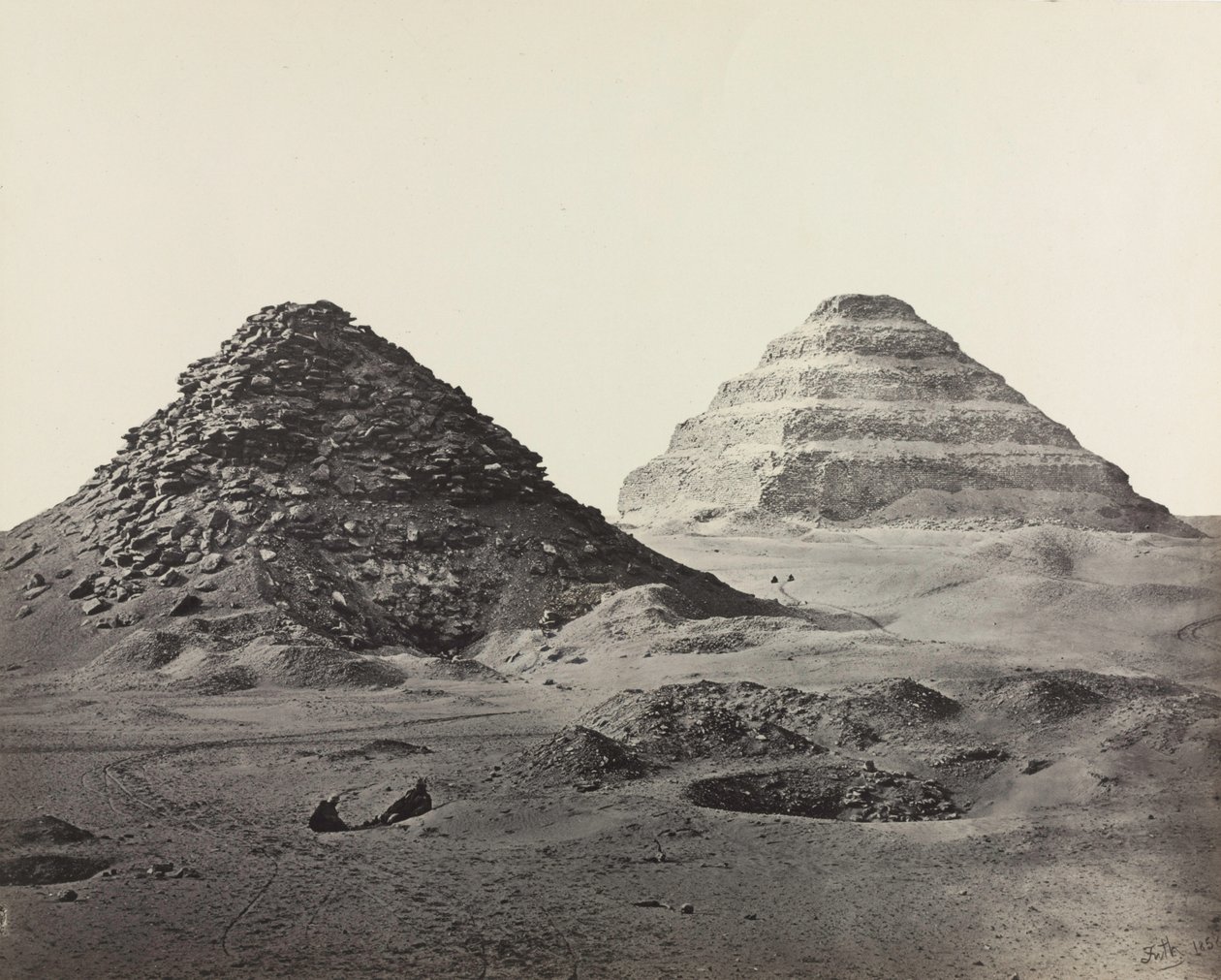Saqqaran pyramidit, koillisesta, 1858. tekijältä Francis Frith