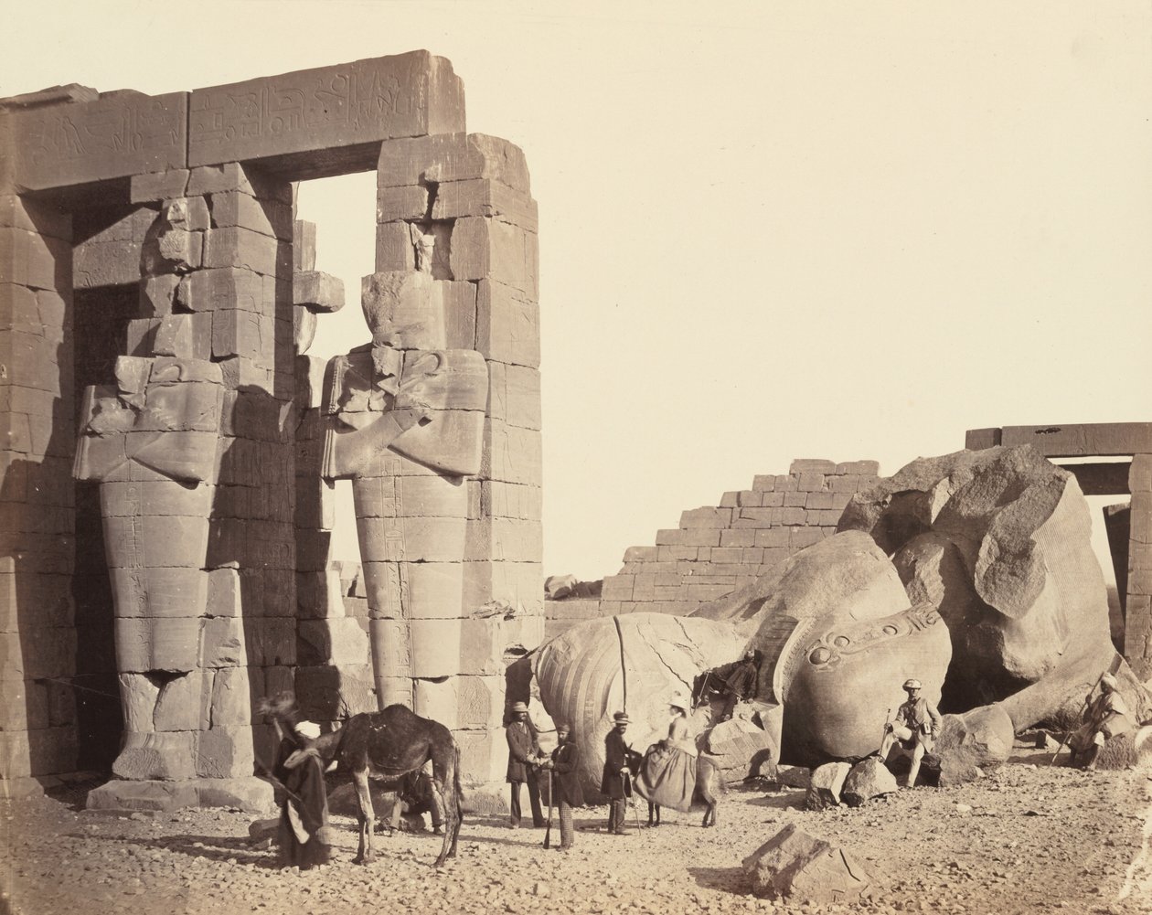 El-Kurnehin Ramasseum, Thebes, Ensimmäinen näkymä, n. 1857. tekijältä Francis Frith