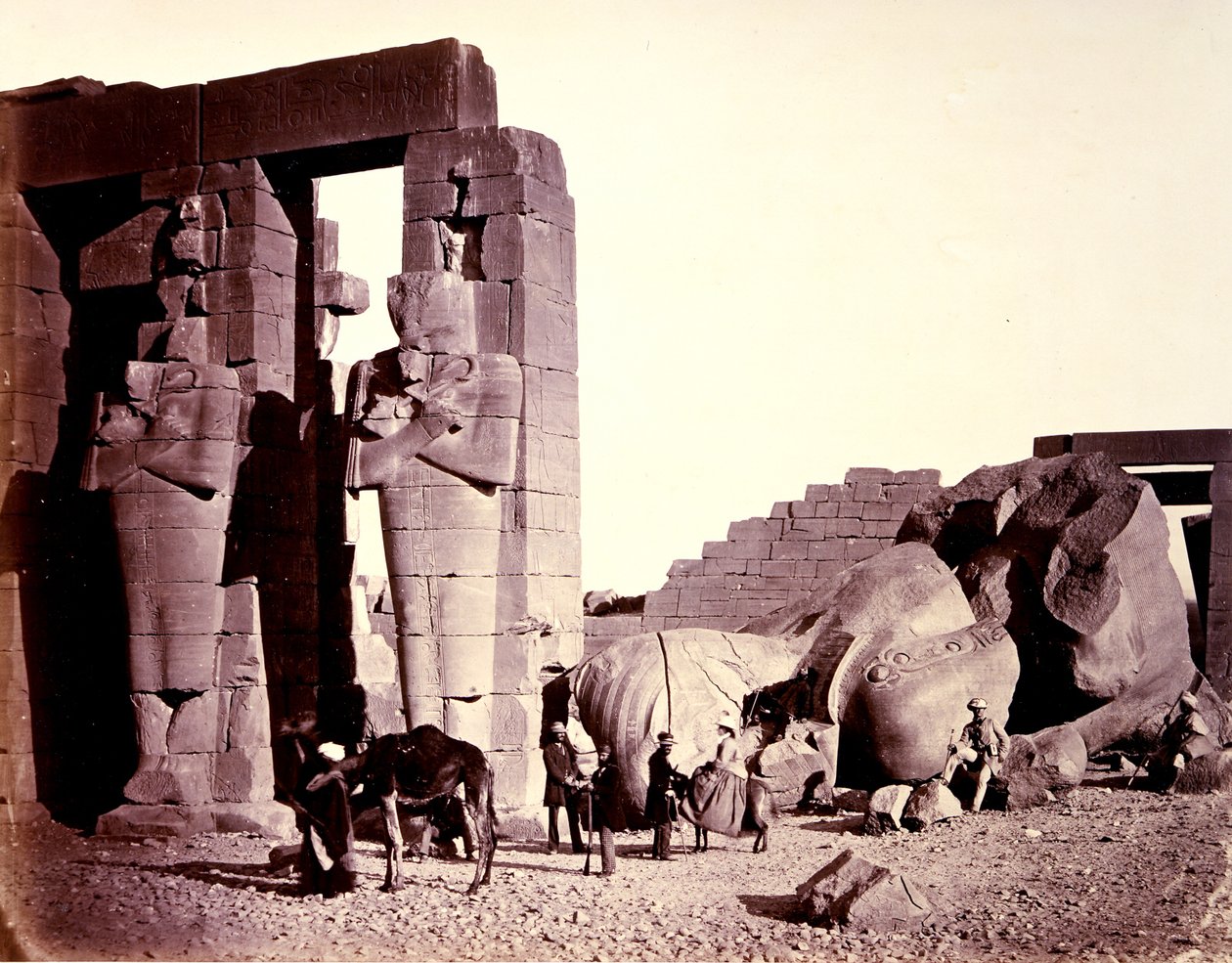 El-Kurnehin Ramesseum, Theba, ensimmäinen näkymä tekijältä Francis Frith