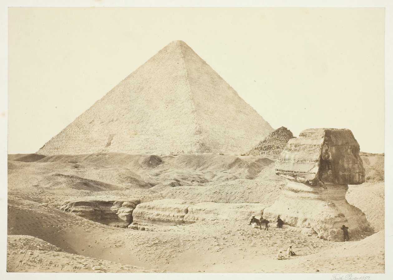Sfinksi ja suuri pyramidi, 1857, painettu 1862. tekijältä Francis Frith