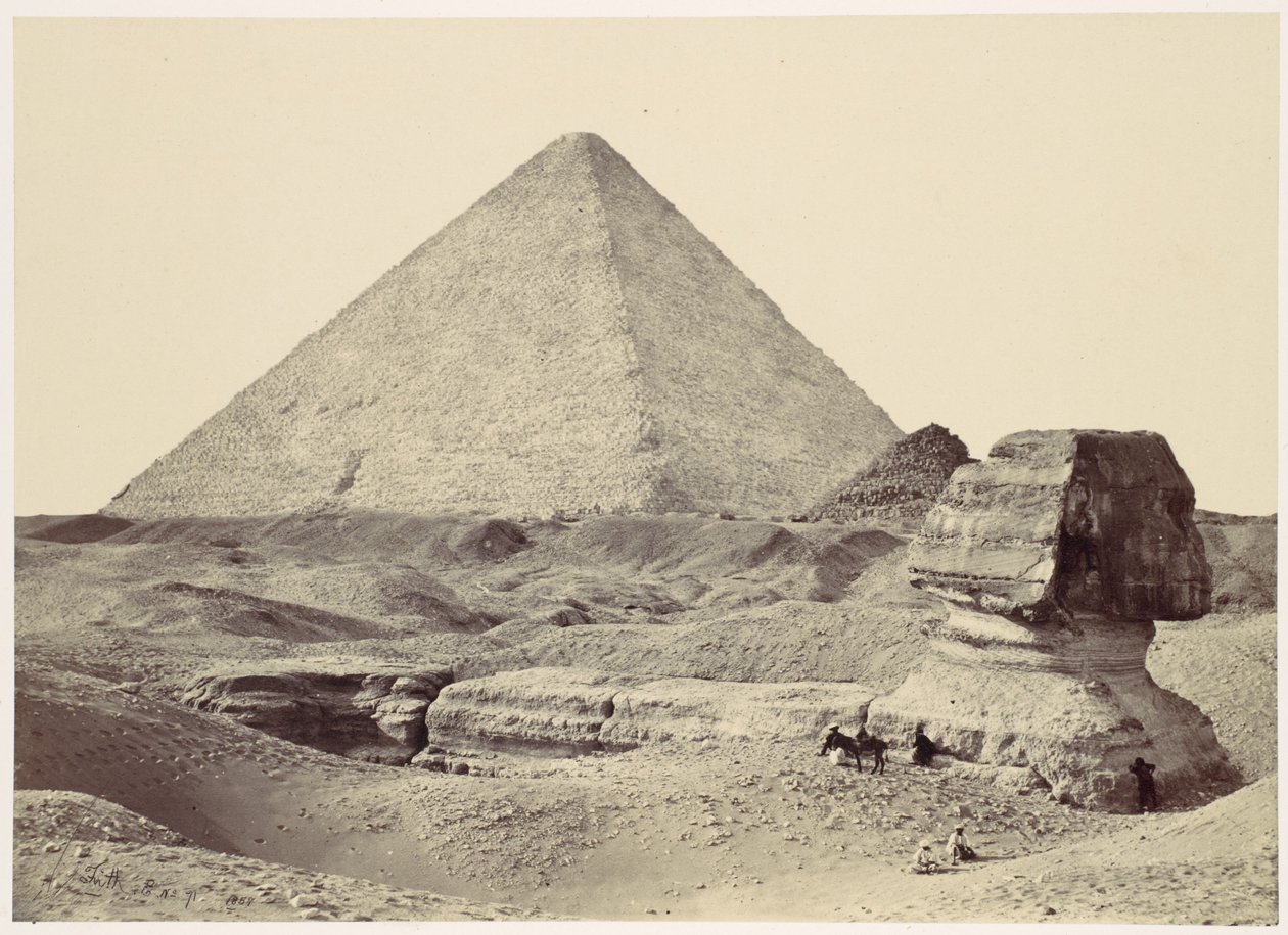 Sfinksi ja suuri pyramidi, Giza tekijältä Francis Frith