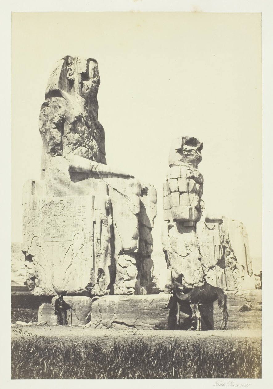 Memnonin patsaat, Theban tasango, 1857. tekijältä Francis Frith