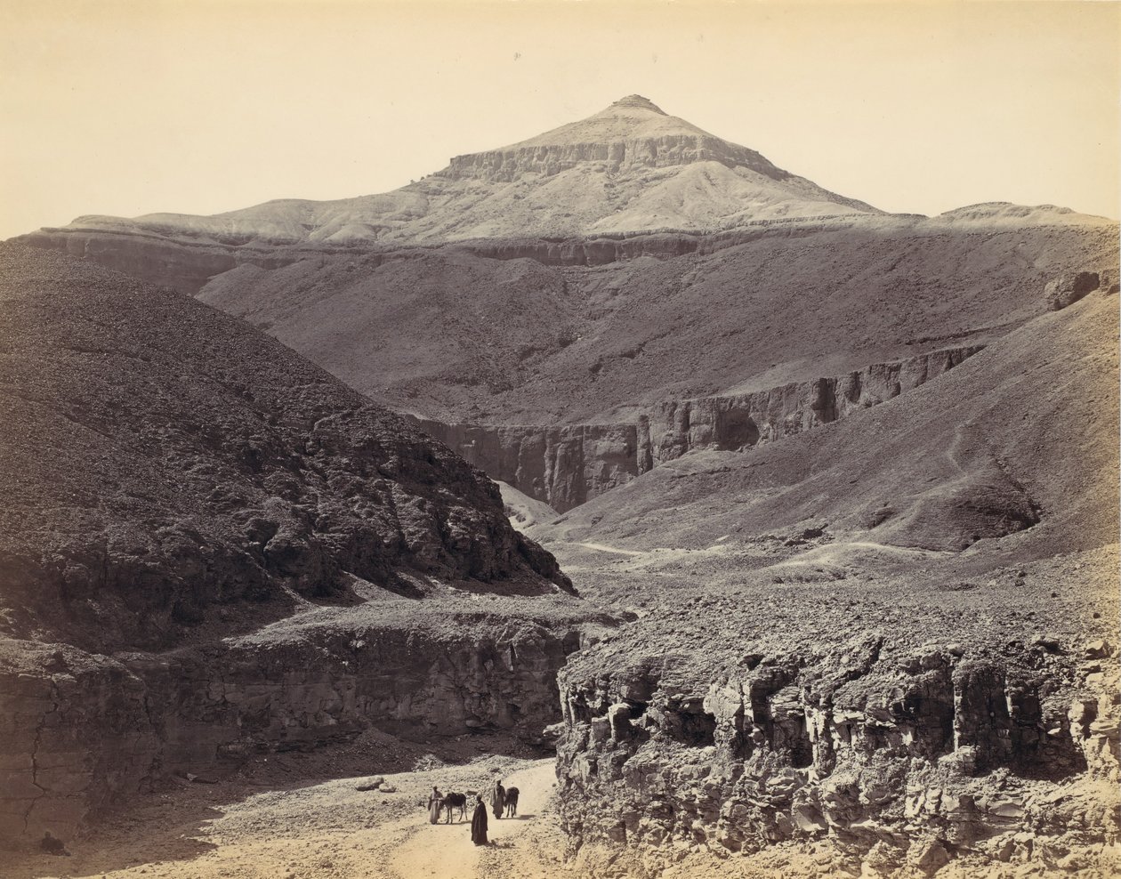 Kuninkaiden laakso, Thebes, n. 1857, painettu 1870-luvulla. tekijältä Francis Frith