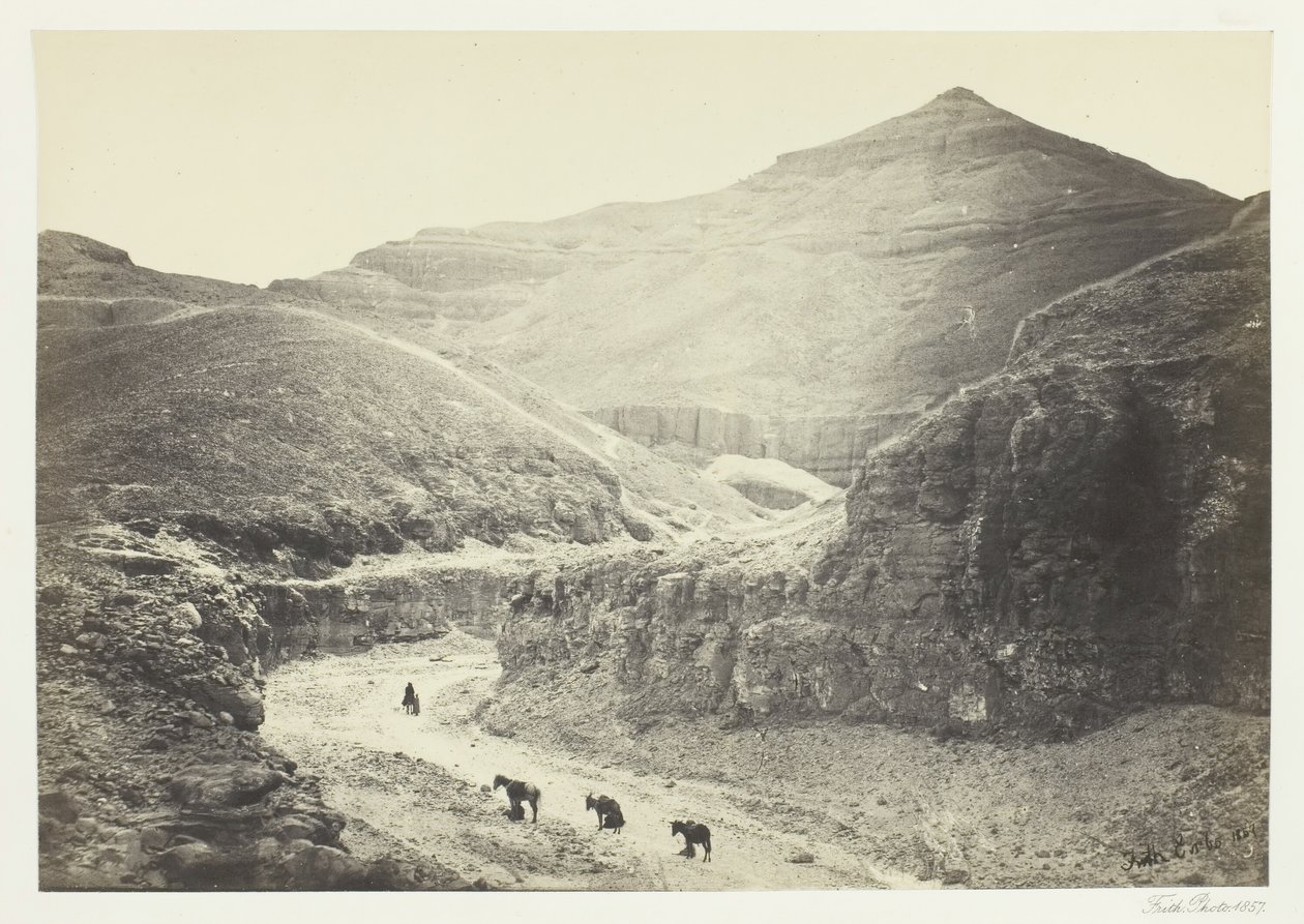 Kuninkaiden haudan laakso, Thebes, 1857. tekijältä Francis Frith