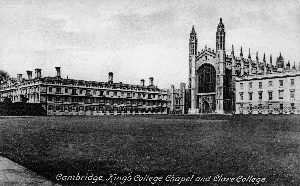 Kings College Chapel ja Clare College, Cambridge, Cambridgeshire, 1800-luvun loppu. tekijältä Frith and Co
