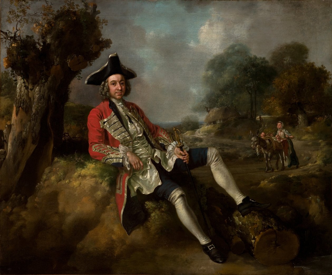 Muotokuva herrasmiehestä, noin 1750 (öljy kankaalle). tekijältä Francis & Gainsborough Thomas (1727-88) Hayman