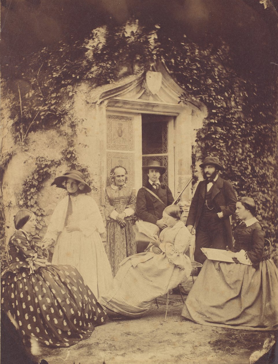 Claudet Family Group, Chateau de la Roche, Amboise, 1856. tekijältä Francis George Claudet