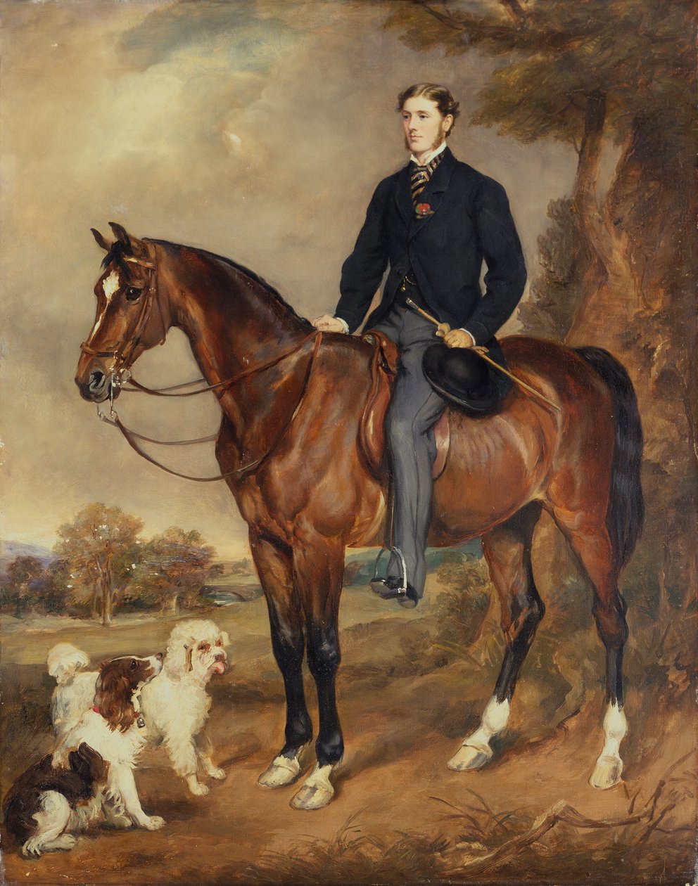 Equestrian muotokuva Seymour Sydney Hydestä 6. Earl of Harrington (öljy kankaalle) tekijältä Francis Grant