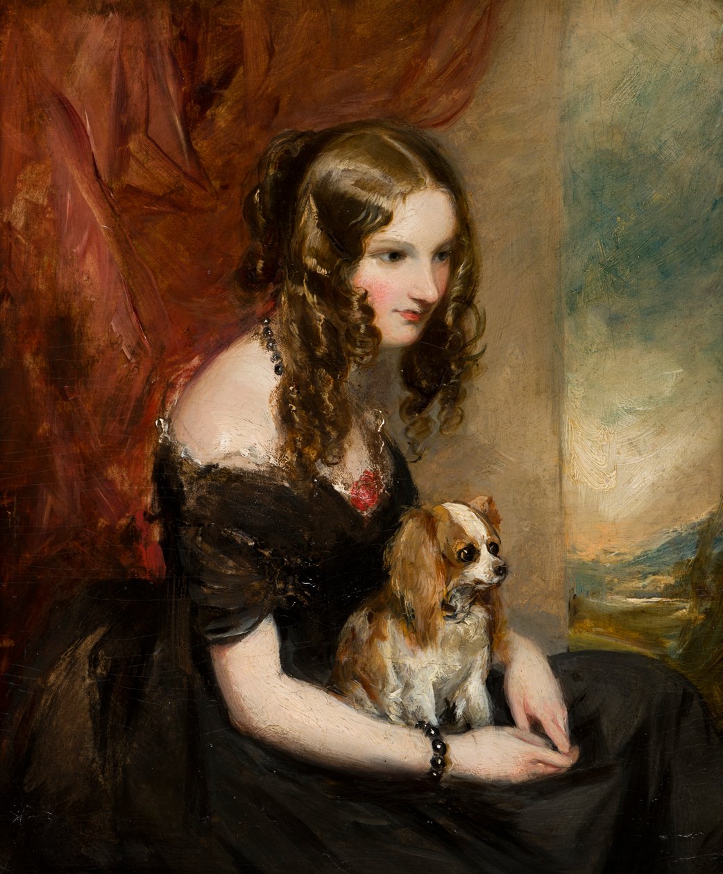 Muotokuva kunnia. Selina Weld Forester, varakreivitär Newport ja myöhemmin Bradfordin kreivitär (1819-1894), n. 1839-1878 (öljy aluksella) tekijältä Francis Grant