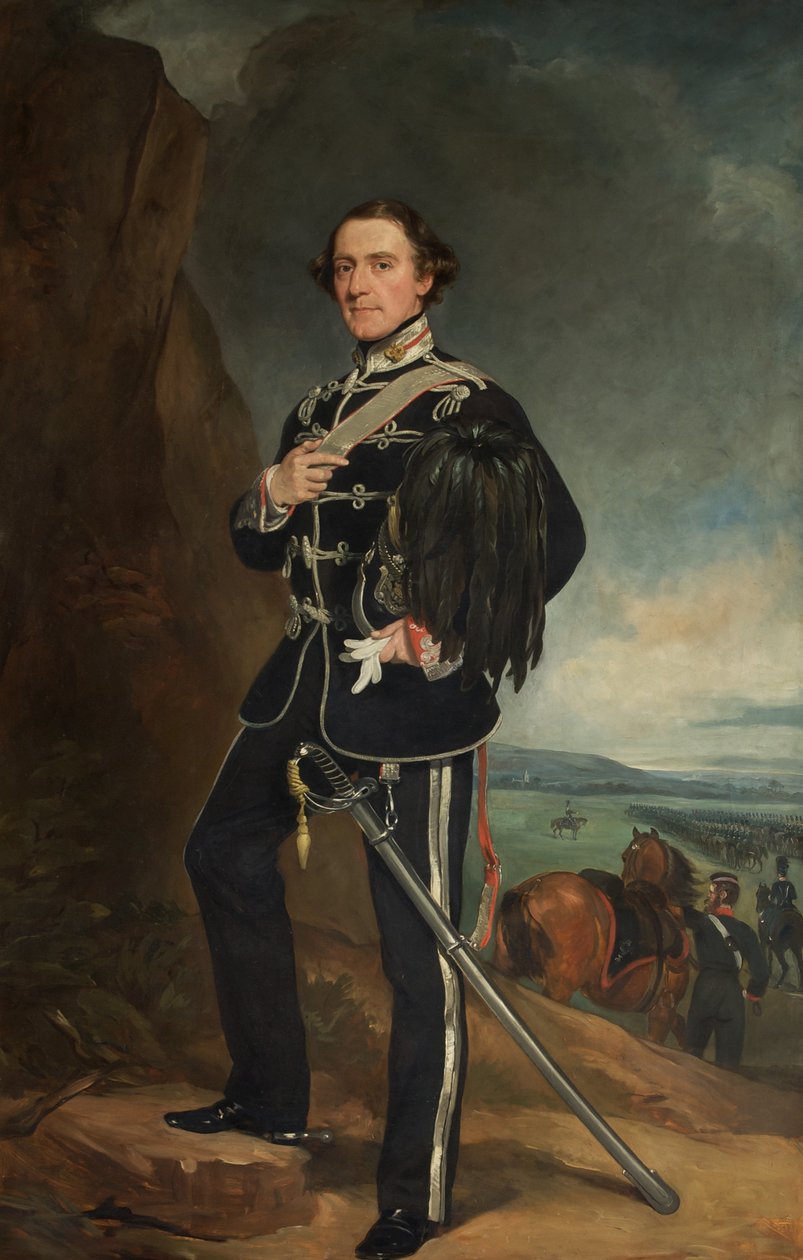 2. Lord de Tabley Earl of Chesters Yeomanryn ratsuväen everstikomentajana tekijältä Francis Grant