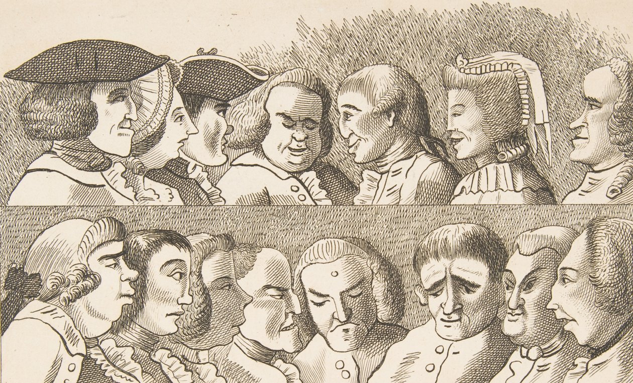 Kilpi IV, Rules for Drawing Caricaturas, 26. helmikuuta 1788. tekijältä Francis Grose