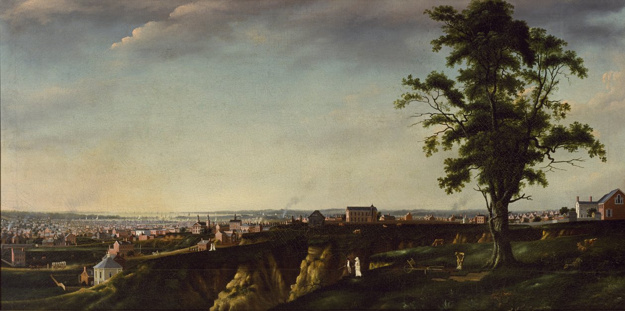 Näkymä Baltimoreen Chapel Hilliltä, n. 1803 tekijältä Francis Guy