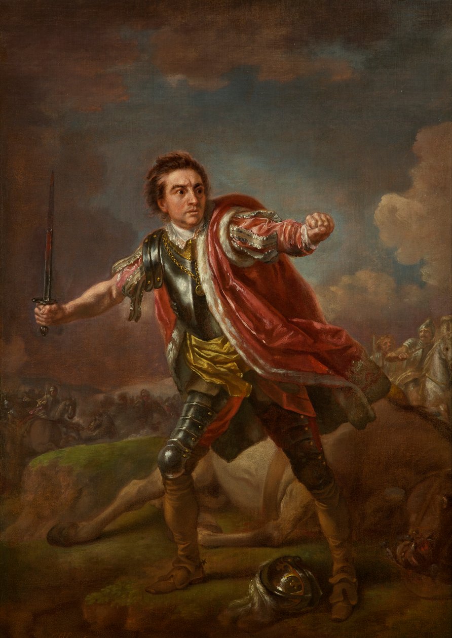 David Garrick Gloucesterina William Shakespearen "Richard III" -sarjassa, Drury Lane, 1759 tekijältä Francis Hayman