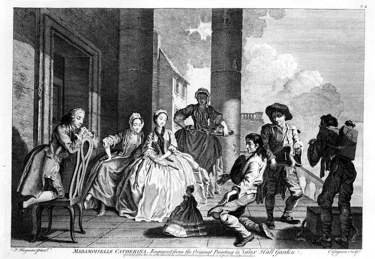 Mademoiselle Catherine, kaiverrus Charles Grignion (1743) tekijältä Francis Hayman