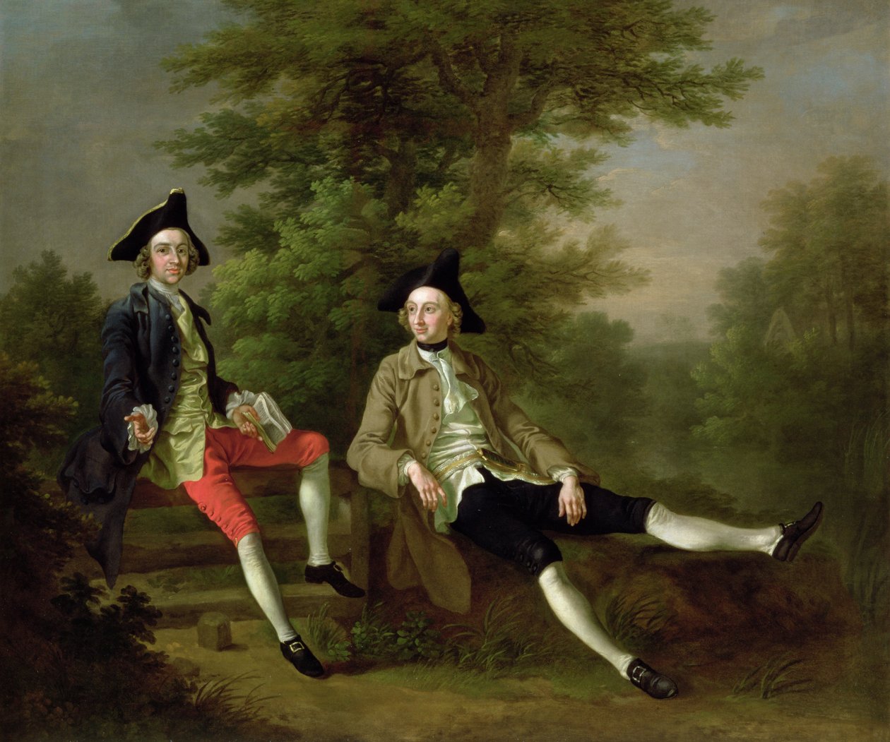David Garrickin (1717-79) (vasemmalla) ja Felbriggin William Windhamin (1717-61) muotokuva (oikealla) n. 1745 tekijältä Francis Hayman
