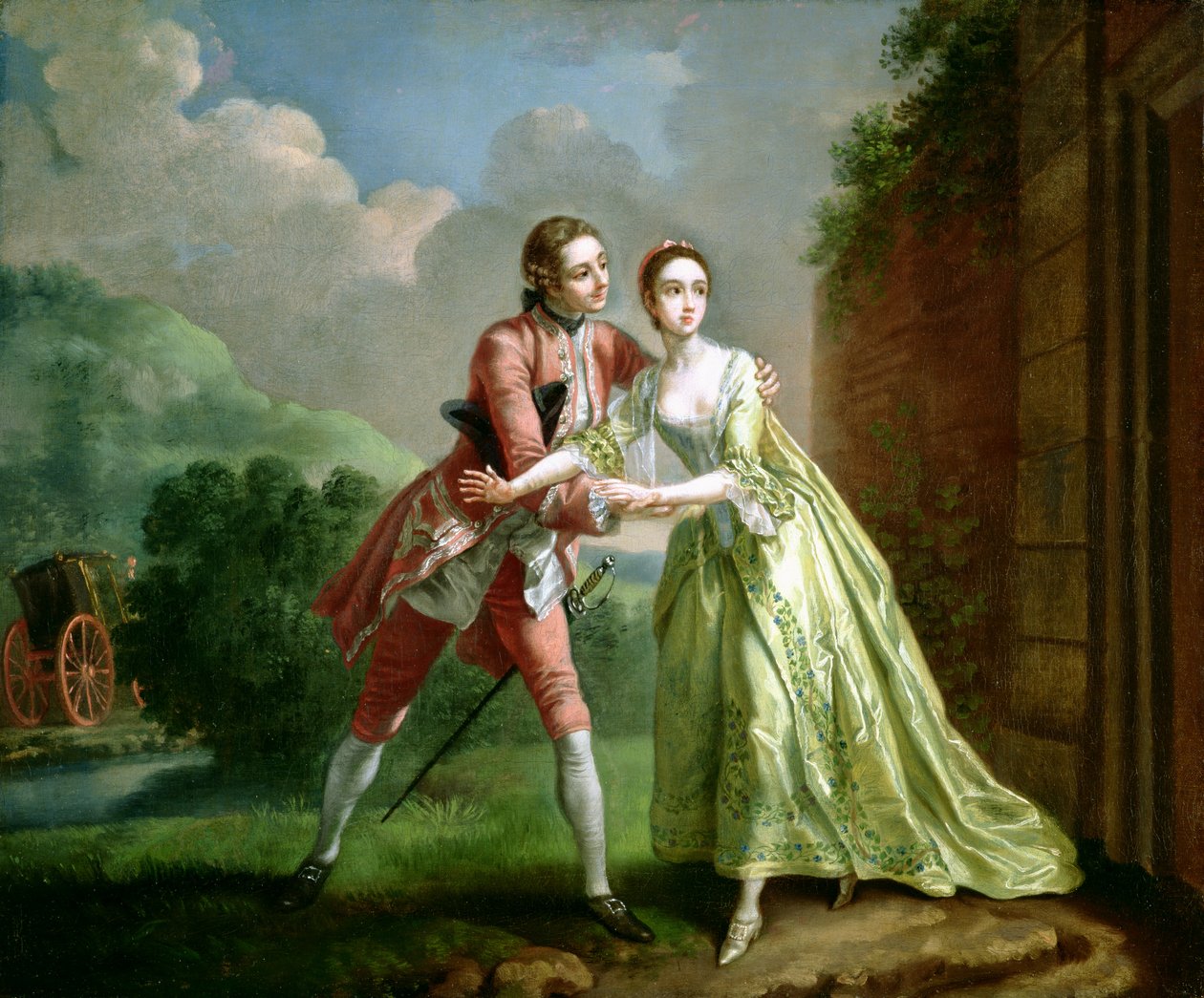 Robert Lovelace valmistautuu sieppaamaan Clarissa Harlowea Samuel Richardsonin (1689-1761) Clarissasta tekijältä Francis Hayman