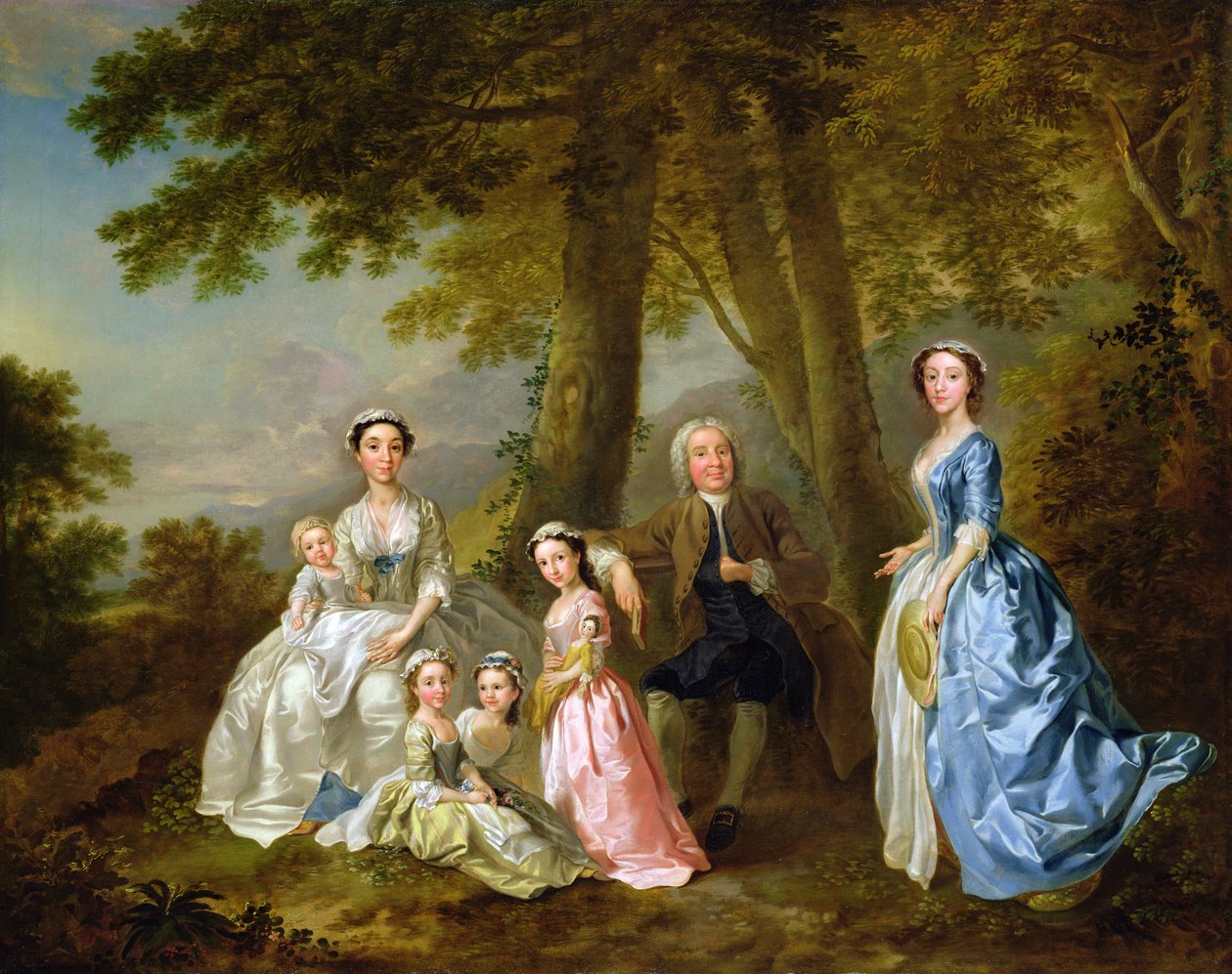 Samuel Richardson istui toisen perheensä kanssa tekijältä Francis Hayman