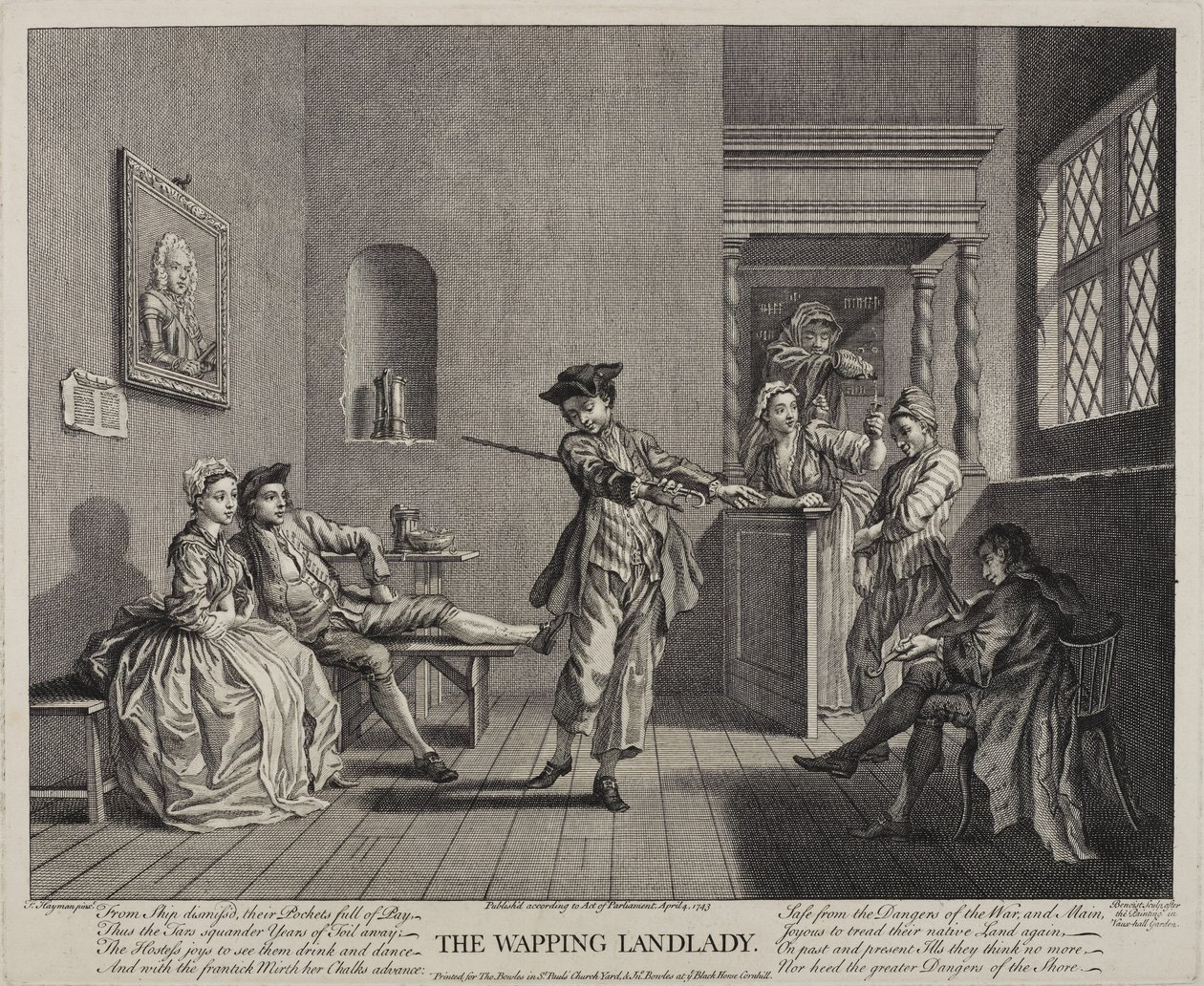 Wapping vuokraemäntä, 1743 tekijältä Francis Hayman