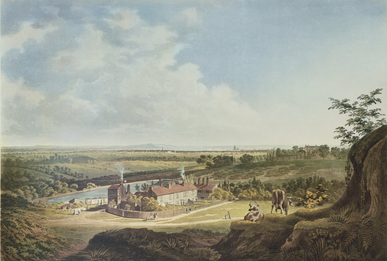 Näkymä Hampstead Heathista kohti Lontoota, 1804 tekijältä Francis James Sarjent