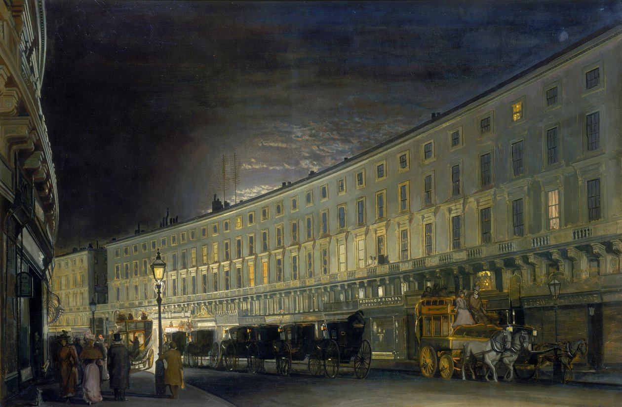 "Regent Street Quadrant at Night", c1897. tekijältä Francis LM Forster