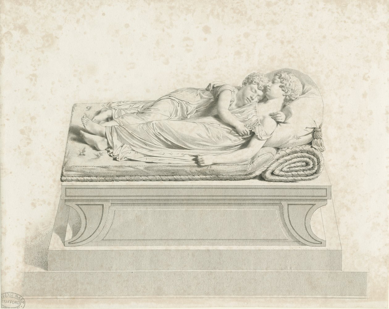 Catedral de Lichfield - "Els nens adormits": gravat i [?segle XIX] (impressió)finès tekijältä Francis Legatt Chantrey