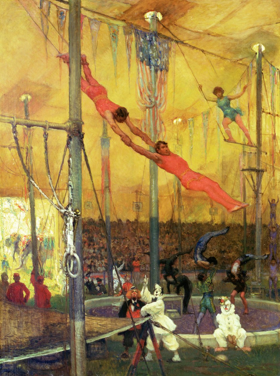 Trapeze Artists (öljy kankaalle) tekijältä Francis Luis Mora