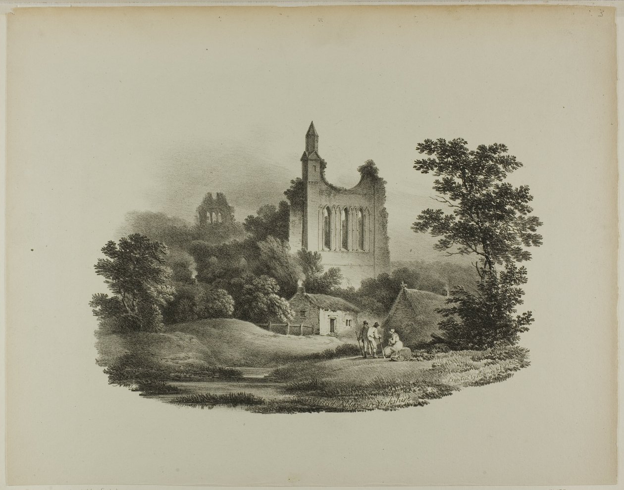 Byland Abbey, Yorkshire tekijältä Francis Nicholson