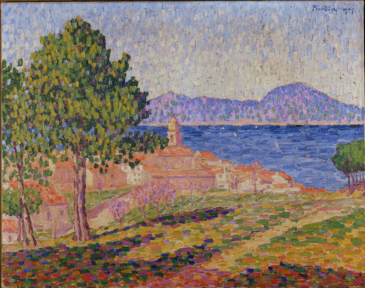 Näkymä Saint-Tropeziin Zita- delle- rannalta tekijältä Francis Picabia