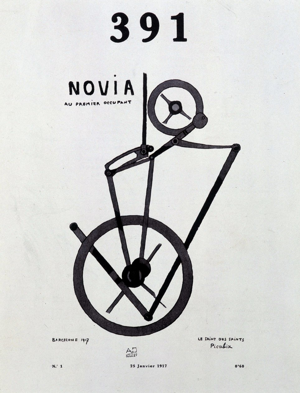 Picabian (1879-1953) lehden "391" nro 1 kansi, 25.1.1917. tekijältä Francis Picabia
