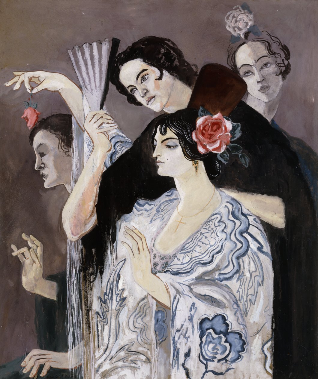 Espanjalaiset naiset; Femmes Espagnoles, noin 1924-25 (guassi kartongille) tekijältä Francis Picabia