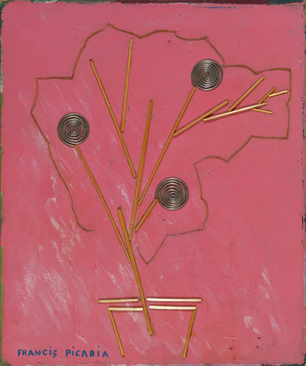 Kukkamaljakko, noin 1924-25 (sekatekniikka kankaalle). tekijältä Francis Picabia