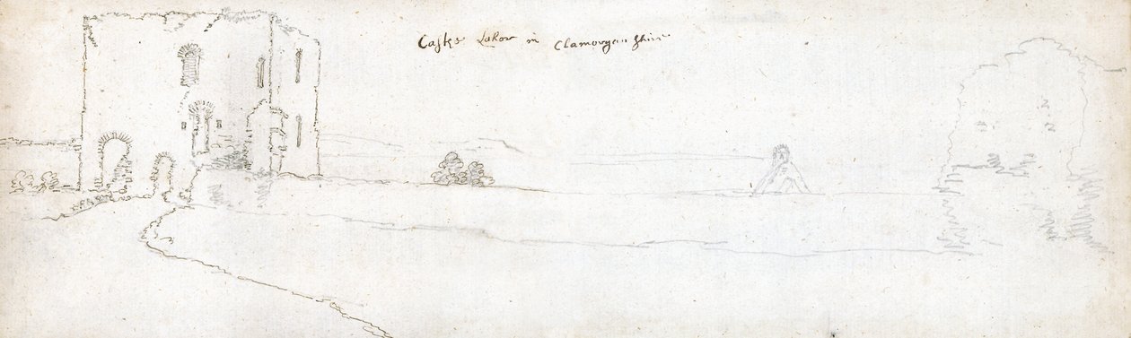 Cardiff vuonna 1678 (vesiväri ja ruskea muste paperille) tekijältä Francis Place