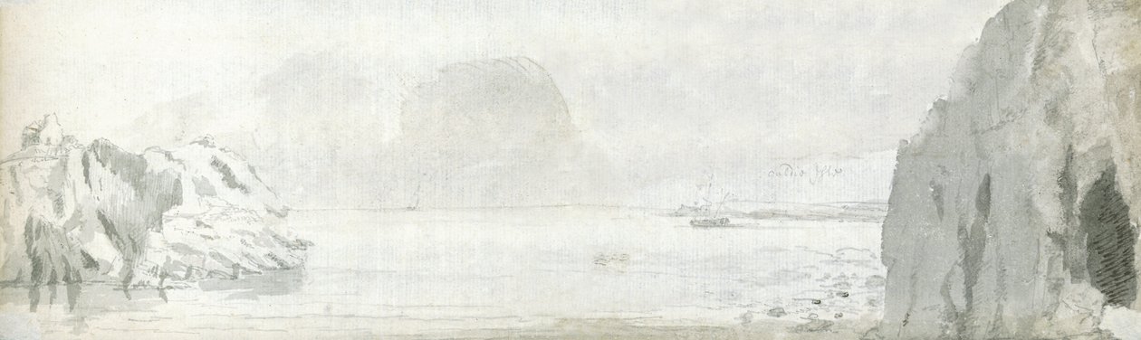 Swansea, n. 1678 (akvarelli ja ruskea muste paperille) tekijältä Francis Place
