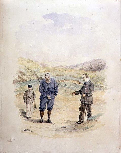 "Hand Over!", ottelun loppu, n. 1870 (akvarelli paperille) tekijältä Francis Powell Hopkins